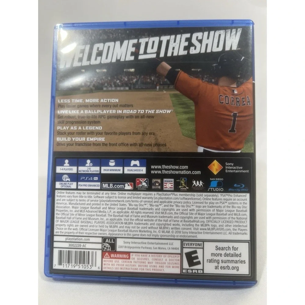 MLB The Show 18 PS4‎ Baseball Video Game PlayStation 4 Complete Tested